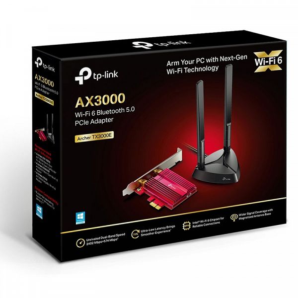 TP-LINK Archer TX3000E AX3000 Wi-Fi6 Bluetooth5.0 PCI express 2402Mbps(5GHz)+574Mbps(2,4GHz) adapter