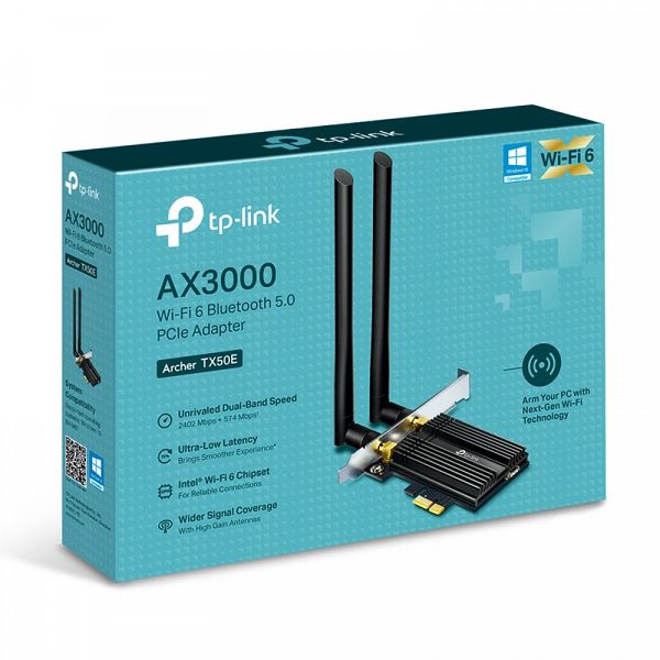 TP-LINK Archer TX50E AX3000 Wi-Fi 6 Bluetooth 5.0 PCI express mrežna kartica