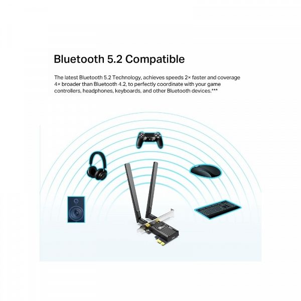 TP-LINK AX1800 Wi-Fi 6 Bluetooth 5.2 PCI-E Adapter
