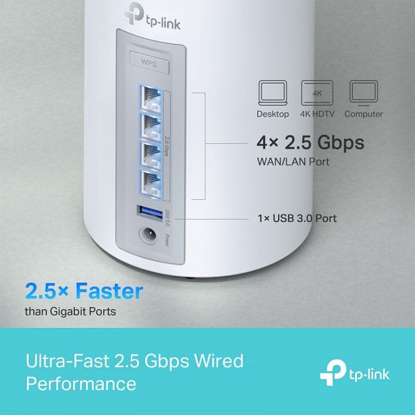 TP-LINK Deco BE65 BE9300 Tri-Band WiFi7 2-pack Mesh brezžični usmerjevalnik - router
