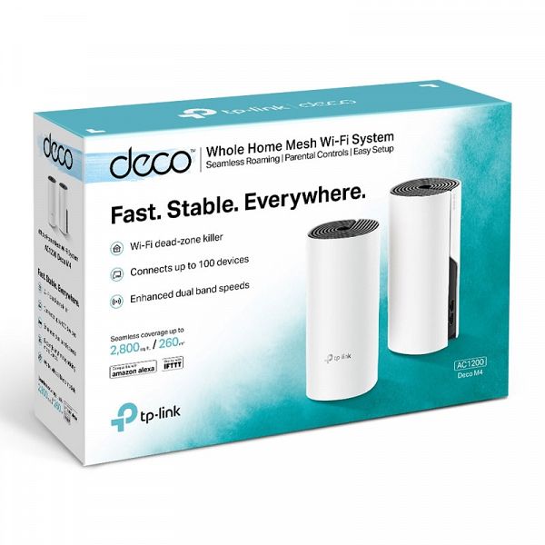 TP-LINK Deco M4 (2-pack) AC1200 Dual Band 2x Gigabit brezžični usmerjevalnik - router / dostopna točka-AP