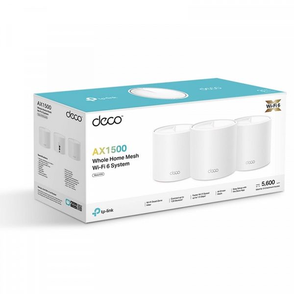 TP-LINK Deco X10 (3-pack) AX1500 Whole Home Mesh WiFi6 brezžični usmerjevalnik - router / dostopna točka-AP