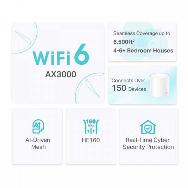 TP-LINK Deco X50 AX3000 WiFi 6 Mesh 3-pack dostopna točka-AP