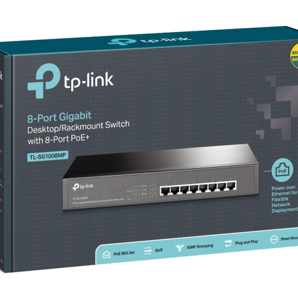 TP-Link mrežno stikalo 8 port 10/100/1000, 8 × POE
