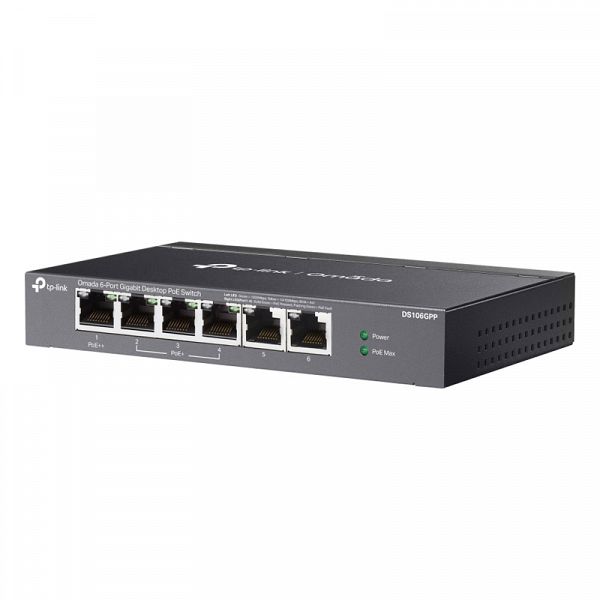 TP-LINK Omada DS106GPP 6-port gigabit 3x PoE+ 1x PoE++ unmanaged mrežno stikalo-switch