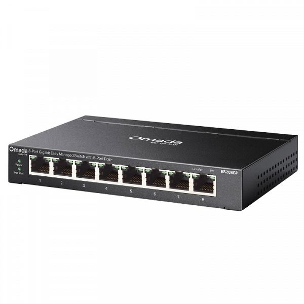 TP-LINK Omada ES208GP 8-port gigabit 8xPoE+ managed mrežno stikalo-switch