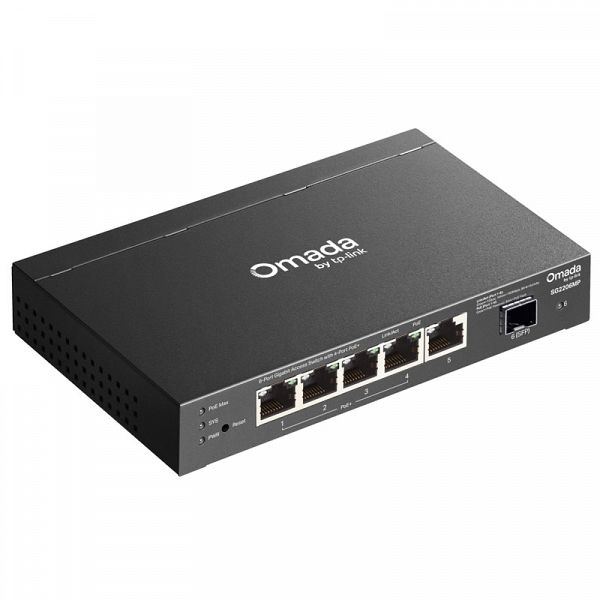 TP-LINK Omada SG2206MP 6-port Gigabit 4xPoE+ 1xSFP mrežno stikalo-switch