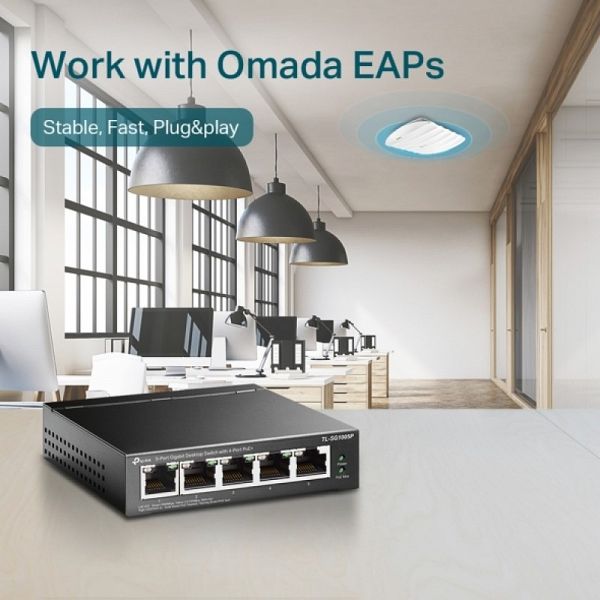 TP-LINK TL-SF1005P 5-port 10/100Mbps stikalo z 4-Port PoE+