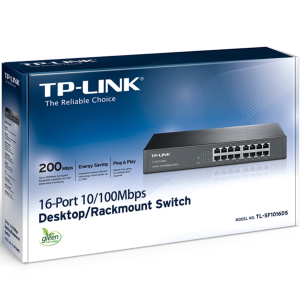 TP-LINK TL-SF1016DS 16 Port 100Mbps Rackmount mrežno stikalo / switch