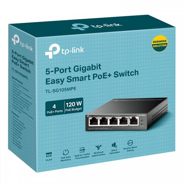 TP-LINK TL-SG105MPE 5-Port Gigabit 4xPoE+ 120W Easy Smart mrežno stikalo-switch