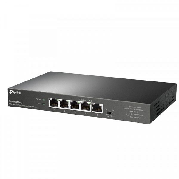 TP-LINK TL-SG105PP 5-port 2.5G Smart 2x SFP 4x PoE+ 53W mrežno stikalo-switch