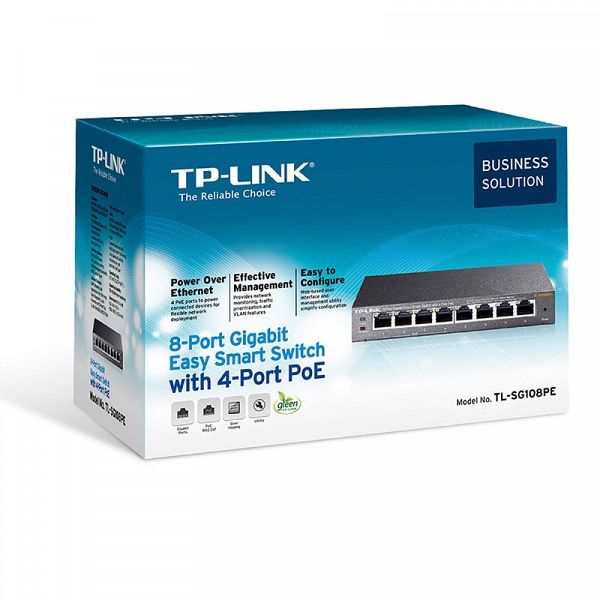 TP-LINK TL-SG108PE 8-port gigabit s 4-port PoE Easy Smart mrežno stikalo-switch
