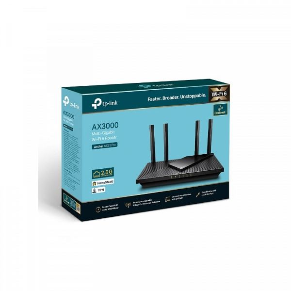 TP-LINK usmerjevalnik Archer AX55 PRO AX3000 Dual Band Gigabit usmerjevalnik Wi-Fi 6, 2.5G Port