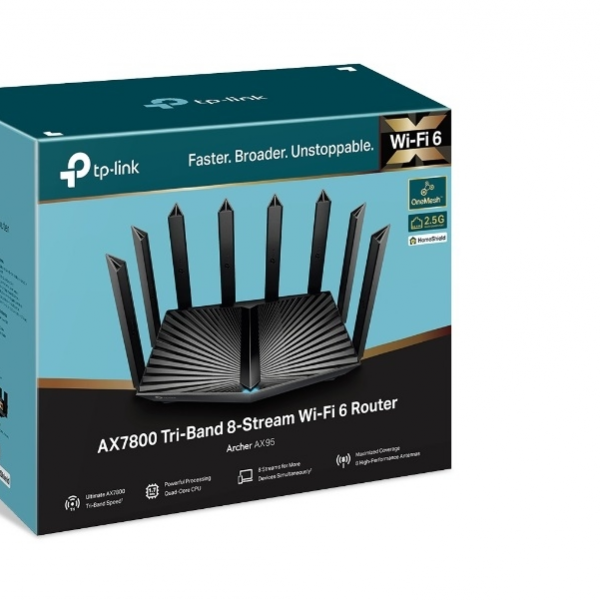 TP-LINK usmerjevalnik Archer AX95 AX7800 Tri Band Gigabit usmerjevalnik Wi-Fi 6