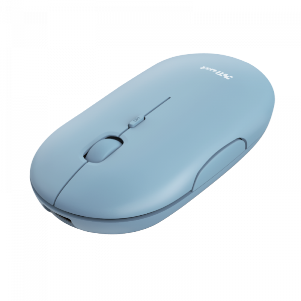 Trust brezžična miška Bluetooth za polnjenje Puck - modra 