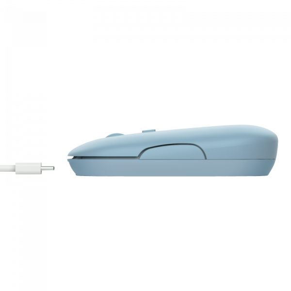 Trust brezžična miška Bluetooth za polnjenje Puck - modra 