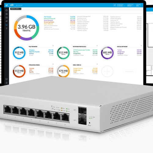 Ubiqiti Managed PoE+ Gigabit Stikalo s SFP - US‑8‑150W