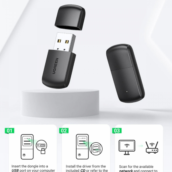 Ugreen AC650 Dual Band USB WLAN Adapter - box