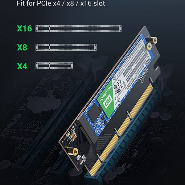 Ugreen M.2 PCIe NVME M-Key na PCIe 4.0 x16 adapter s hladilnikom - box