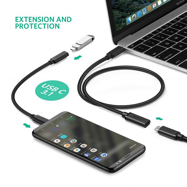 Ugreen podaljšek USB-C na USB-C 3.1 0.5m - polybag