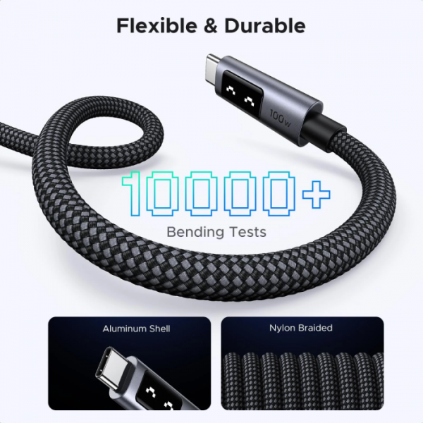 Ugreen Uno USB-C na USB-C polnilni kabel 100W, 2M