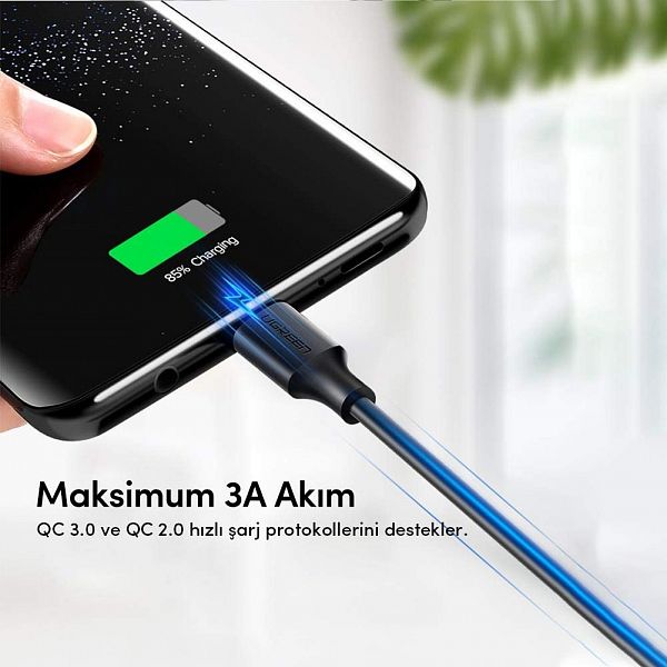 UGREEN USB A 2.0 na USB-C kabel 2m (črn) - polybag