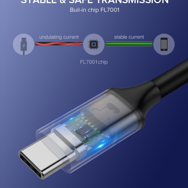Ugreen USB-C 3.1 Gen1 3A 60W kabel, 1.5m - polybag