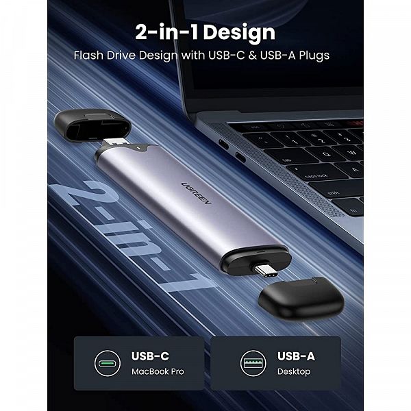 Ugreen USB-C in USB-A ohišje za M.2 NVMe SSD M-Key - box
