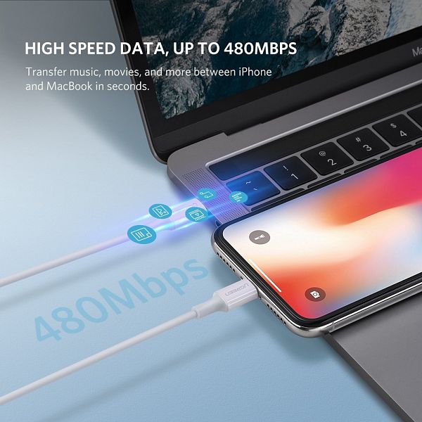 Ugreen USB-C na Lightning kabel srebrn 1m - ODPRTA EMBALAŽA!