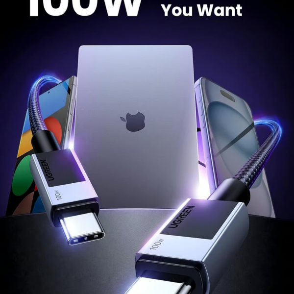 Ugreen USB-C na USB-C polnilni kabel 100W, 3M
