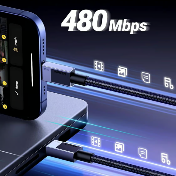 Ugreen USB-C na USB-C polnilni kabel 100W, 3M
