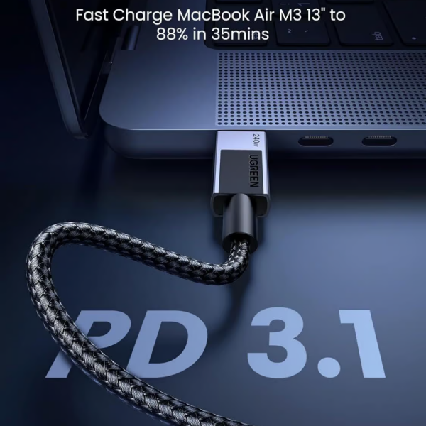 Ugreen USB-C na USB-C polnilni kabel 240W, 1M