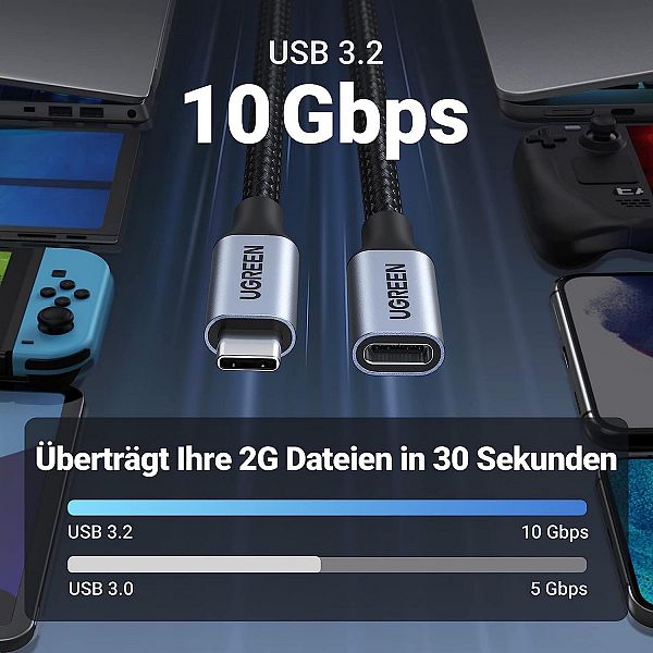 Ugreen USB-C podaljšek, 0,5M - PolyBag