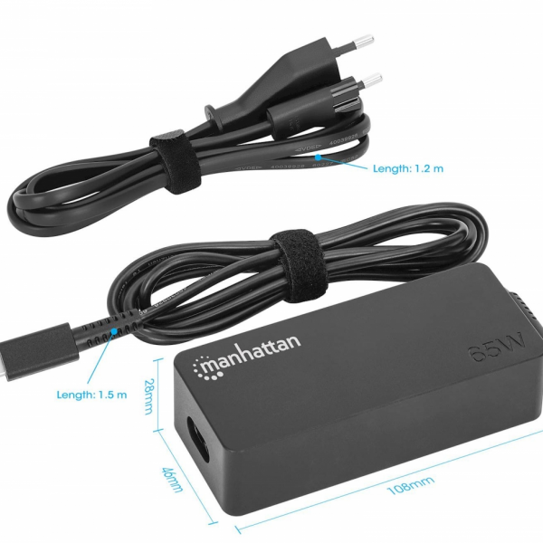 USB-C Power Delivery Laptop Charger-65W MANHATTAN