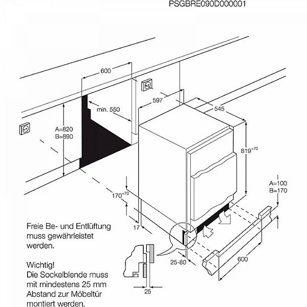 Vgr. podpultni hladilnik Electrolux LFB3AF82R z zamrzovalnim predalom