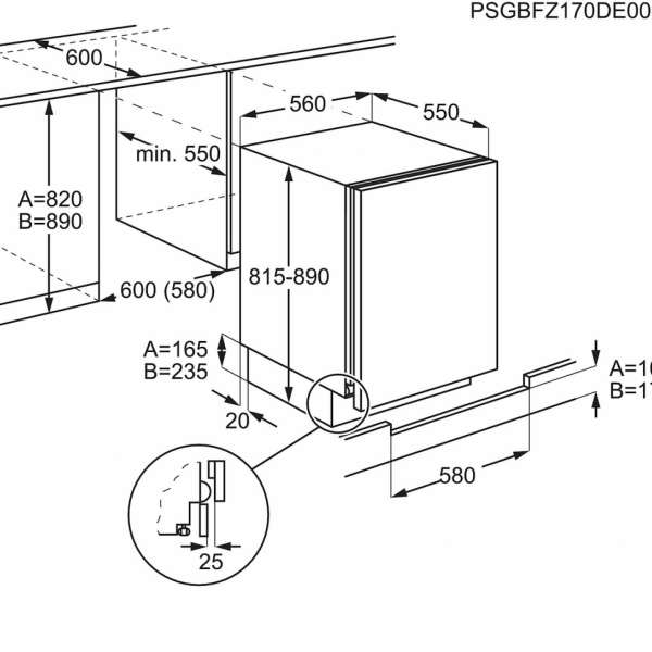 Vgradni podpultni hladilnik Electrolux LXB2AE82S