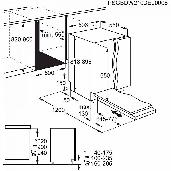 Vgradni pomivalni stroj AEG FSB53907Z, inverter