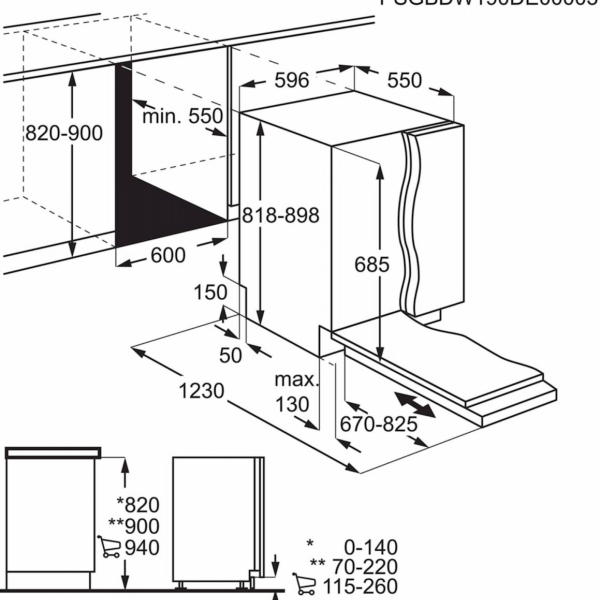 Vgradni pomivalni stroj AEG FSE73727P, 60 cm, inverter