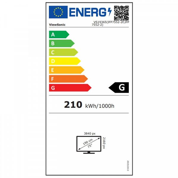 VIEWSONIC ViewBoard IFP7552-2F 190,5cm (75