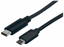 Kabel USB C/Micro-B MANHATTAN moški/moški, USB 2.0, 1 m, črne barve