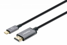 Kabel USB-C moški/HDMI moški MAHATTAN, (UHD) 4K@60Hz, 2 m, črna