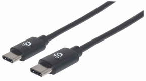 Kabel USB C/USB C MANHATTAN moški/moški, USB 2.0, 1m, črne barve