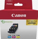 KOMPLET CANON CLI-526 CYAN, MAGENTA, RUMENO