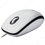 Logitech M100 optična miška, bela, USB