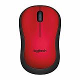 Logitech M220 Silent brezžična miška, rdeča