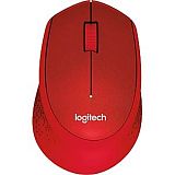Logitech M330 Silent Plus brezžična miška, rdeča