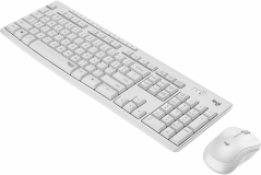 Logitech tipkovnica +miška brezžična Desktop MK295 SLO - bela barva SLO, silent