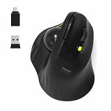 Miška PORT Trackball WL+BT, USB-A / C, polnilna, ergo, 5 gumbov, 4000dpi ergonomska