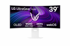 Monitor LG 39 OLED 39GX900A-B UltraGear ukrivljen, 3440x1440, 2x HDMI, DP, USB-C, 240 Hz, bel
