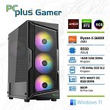 PCPLUS Gamer Ryzen 5 5600X 16GB 1TB NVMe SSD GeForce RTX 4060 Ti 8GB RGB Windows 11 Home gaming namizni računalnik
